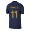 Herren Fußballbekleidung Frankreich Ousmane Dembele #11 Heimtrikot WM 2022 Kurzarm